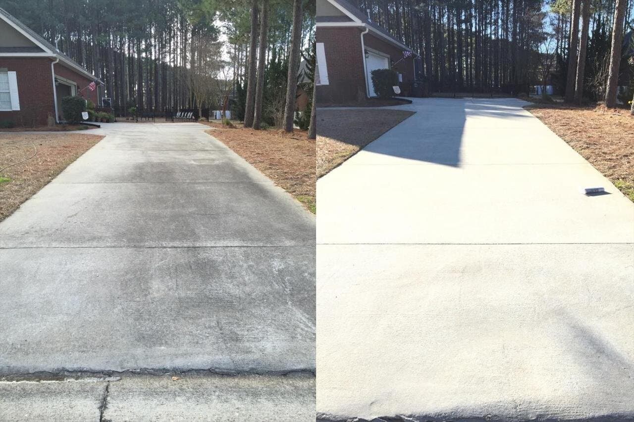 driveway washing before and after