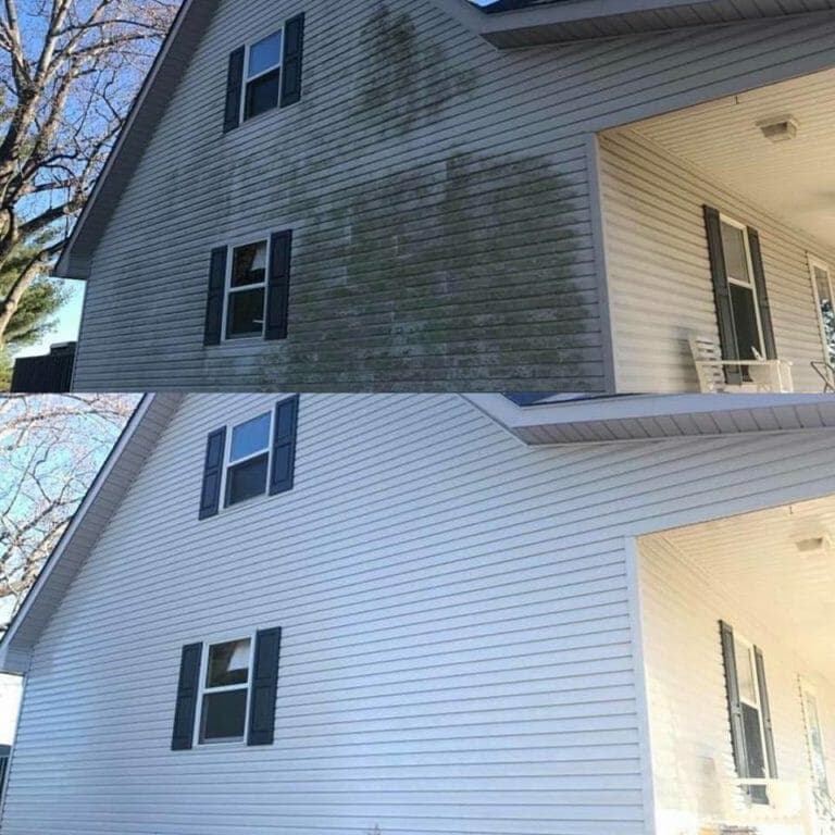 Soft house washing before and after
